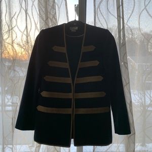 NWT Zadig & Voltaire Ville Deluxe Military Navy Blazer Jacket Size 34